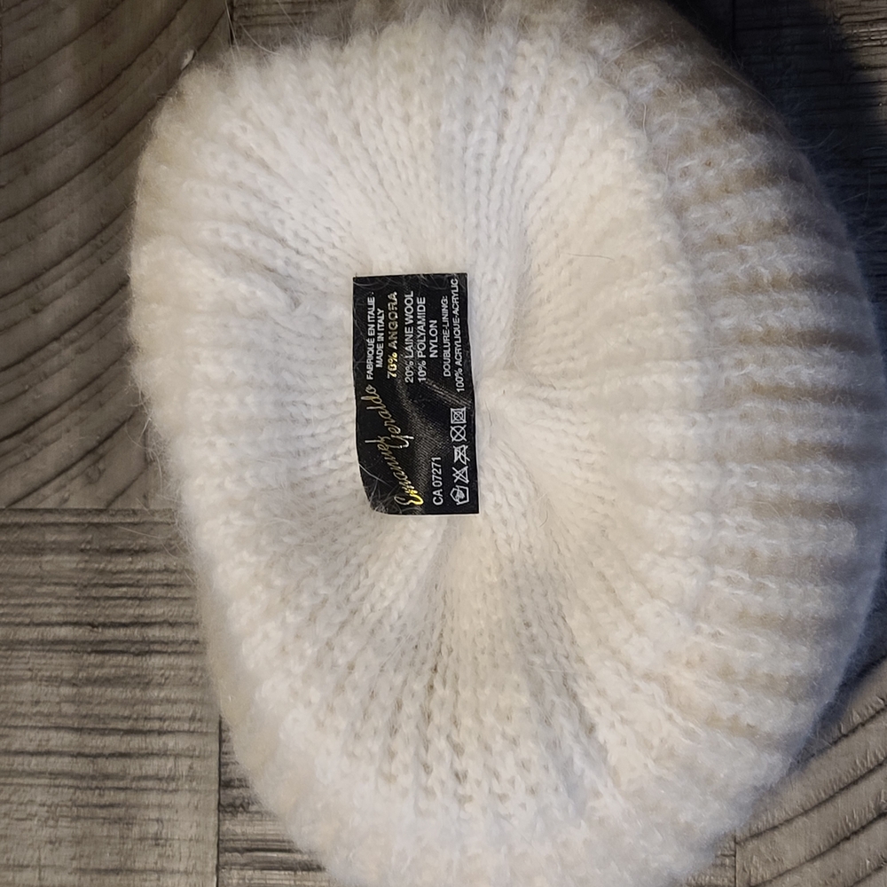 Vintage White Aragon Wool Knit Beanie